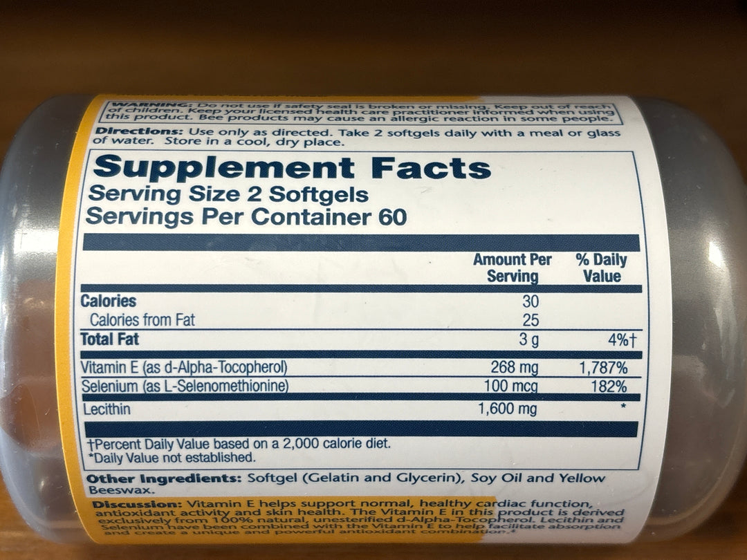 Solaray Bio E with Selenium - 120 softgels