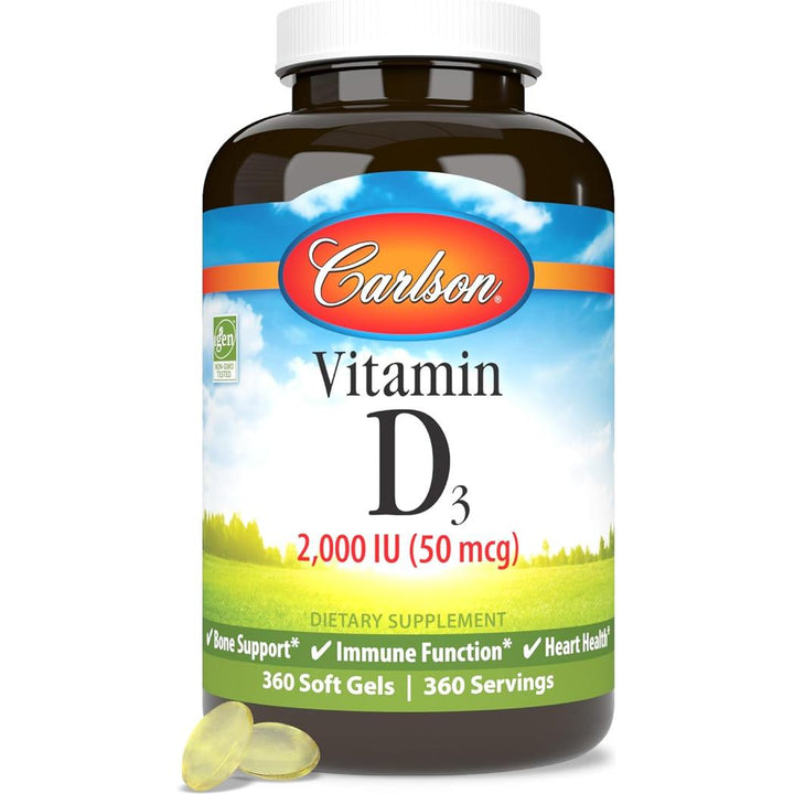 Vitamina D3 de Carlson Labs 2000 UI 50 mcg 360 cápsulas blandas