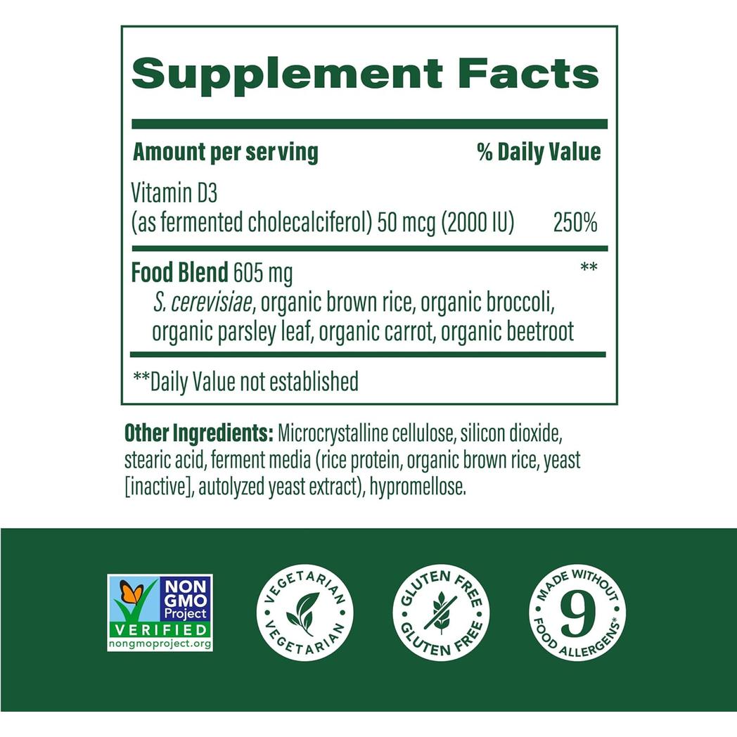 MegaFood Vitamin D3 2000 IU (50 mcg) 60 tablets