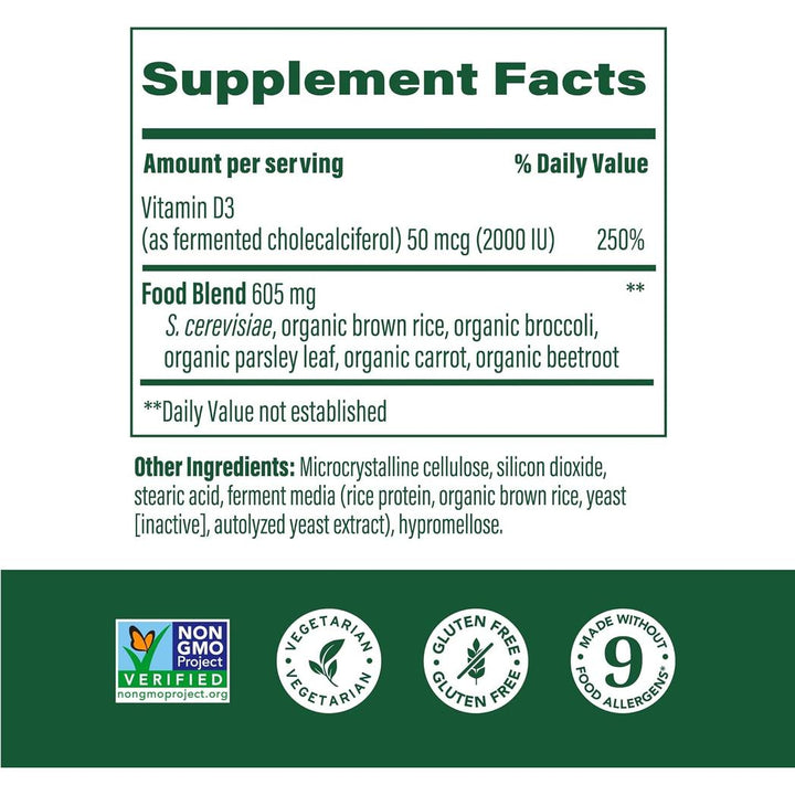 MegaFood Vitamin D3 2000 IU (50 mcg) 60 tablets