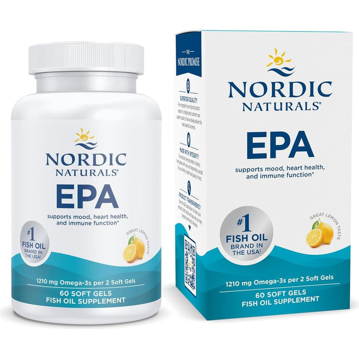 Nordic Naturals EPA, Lemon - 60 Soft Gels - 1210 mg Omega-3 - High-Intensity EPA Formula