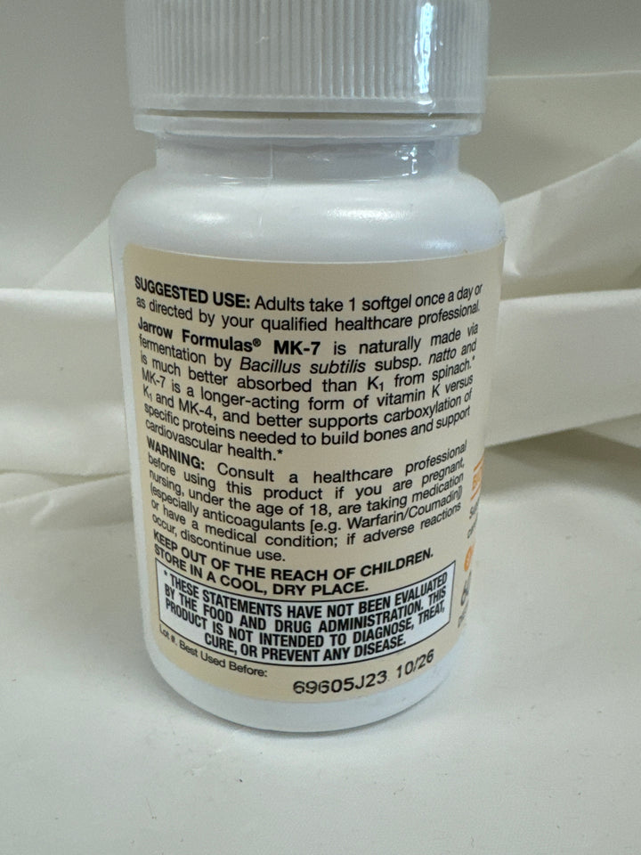 Jarrow MK-7 (Menaquinone-7)  - 90 mcg - 60 Softgels