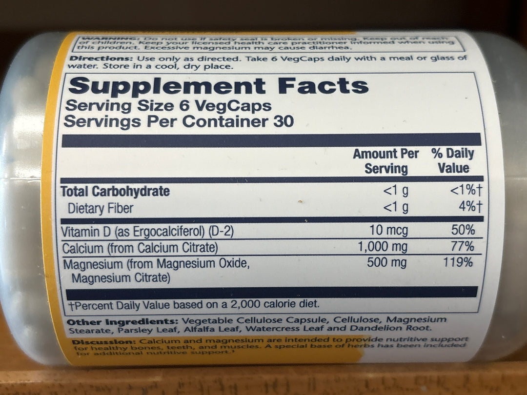 Solaray Calcium Magnesium Citrate w/ Vitamin D - 180 capsules