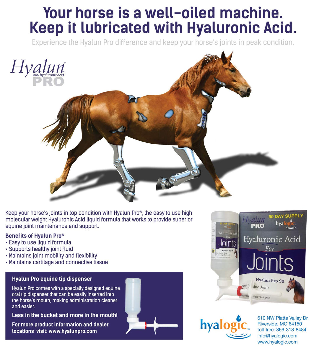 Hyalogic Hyaluronic Acid for Horses Hyalun Pro 30 & 90