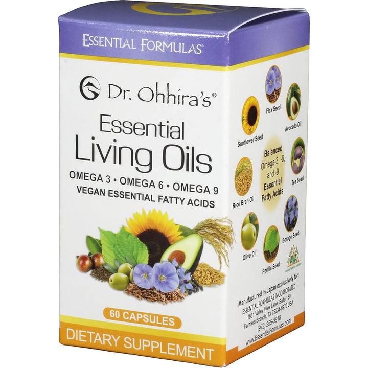 Dr. Ohhira's Essential Formulas Vegan Omega 3, EFA and Fish Oil Alternative, 60 Capsules