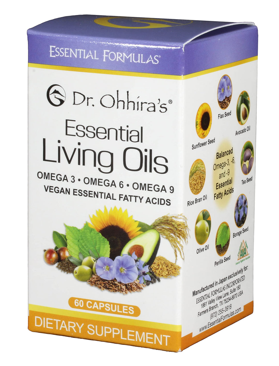 Dr. Ohhira's Essential Formulas Vegan Omega 3, EFA and Fish Oil Alternative, 60 Capsules Essential Formulas