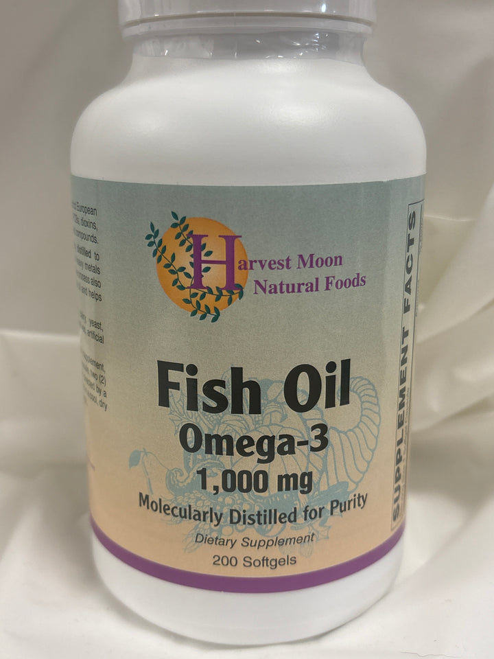 Harvest Moon Omega-3 Fish Oil Molecularly Distilled  200 Capsules