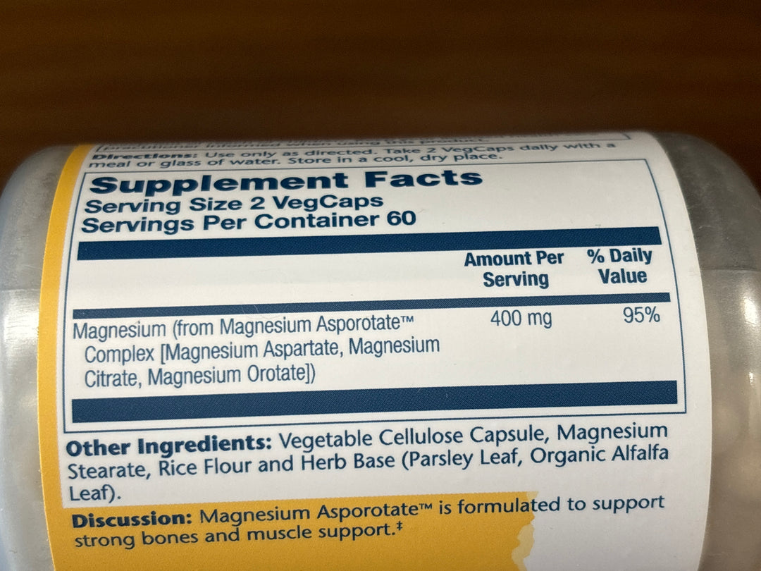 Solaray Magnesium Asporotate - 120 capsules