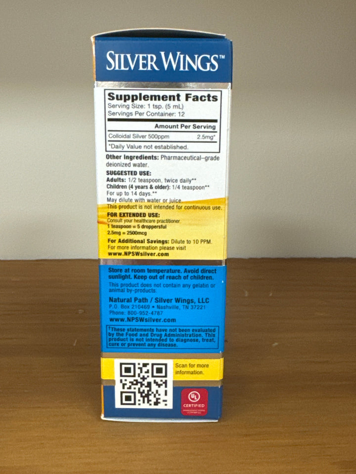 Natural Path / Silver Wings Colloidal Silver 500 ppm 2 oz.