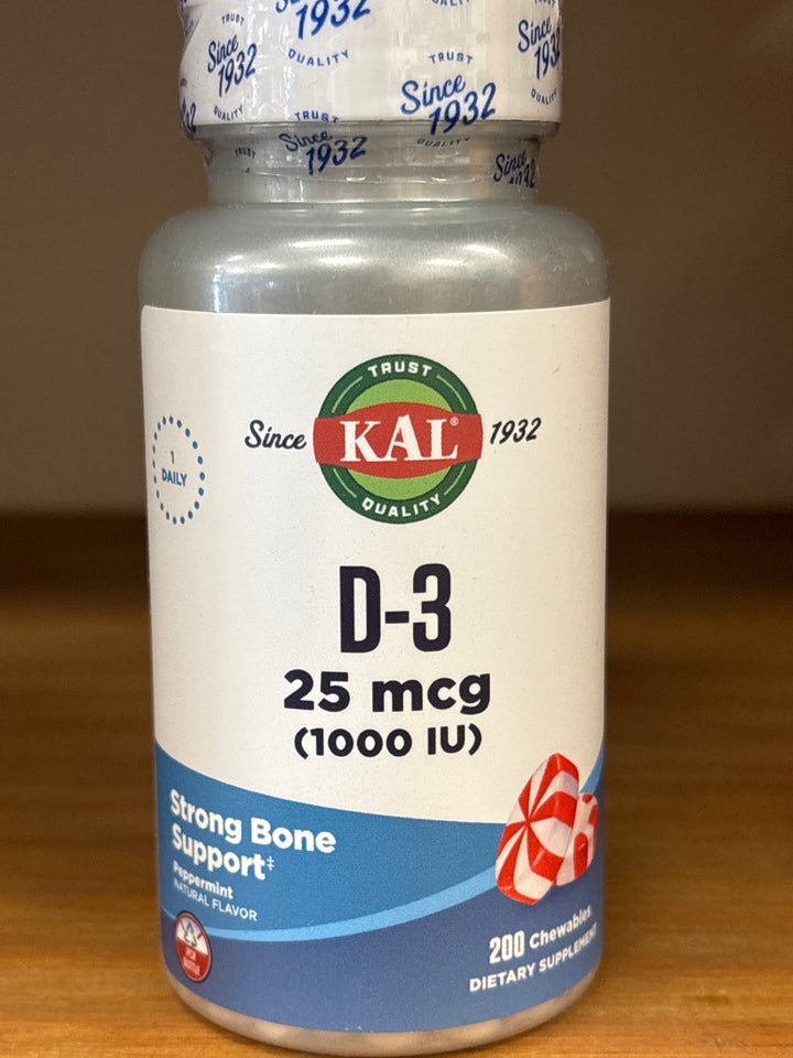 KAL D-3 1000 IU Chewable Peppermint 200 Chewables