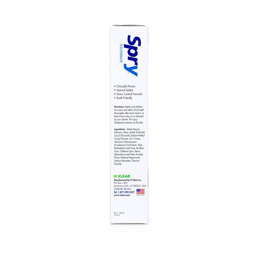 XLEAR Spry Xylitol Toothpaste Peppermint 5oz Fluoride-Free