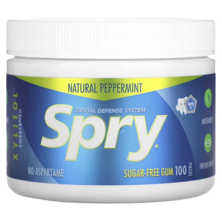 XLEAR Spry Natural Xylitol Gum 100 Sugar-Free Pieces