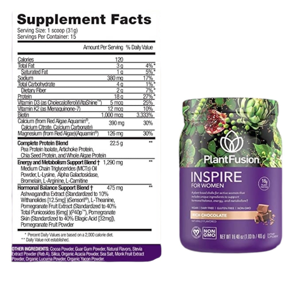 PlantFusion Inspire For Women - Vegan Protein Powder for Women 15.87 oz