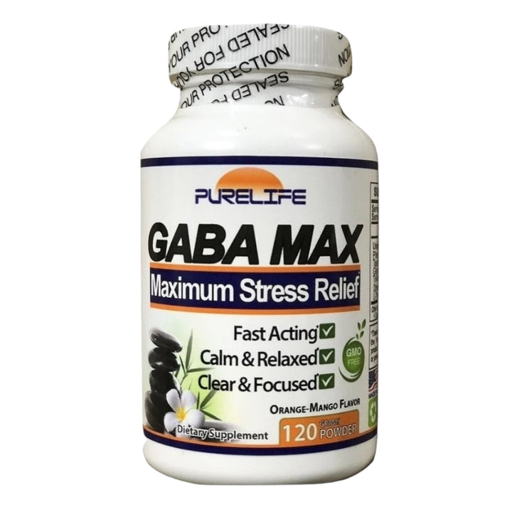 PureLife GABA MAX for Stress Anxiety Relief Relaxation Mood Focus 60 Serves 120g