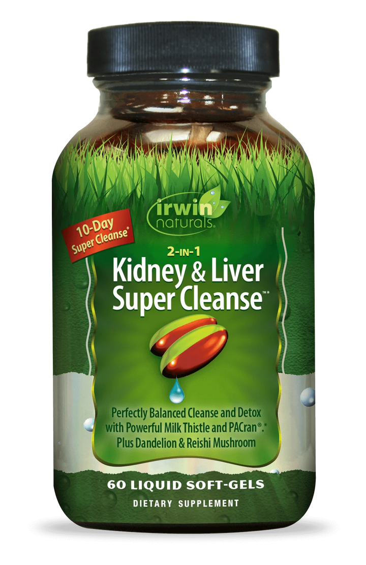 Irwin Naturals 2-IN-1 Kidney & Liver Super Cleanse 60 Liquid Soft-Gels