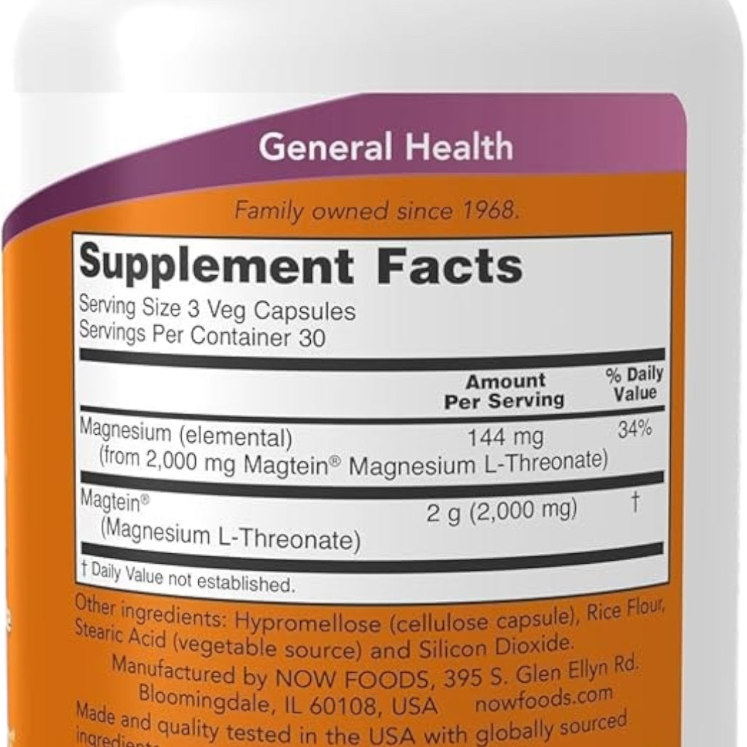 Now Foods Magtein® Veg 90 Capsules