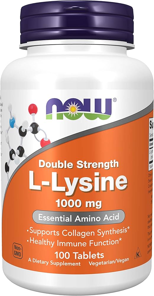 NOW Foods L-Lysine, Double Strength 1000 mg 100 Tablets