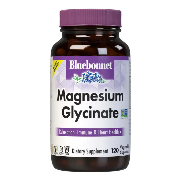 Glicinato de magnesio Bluebonnet 400 mg 120 cápsulas vegetales