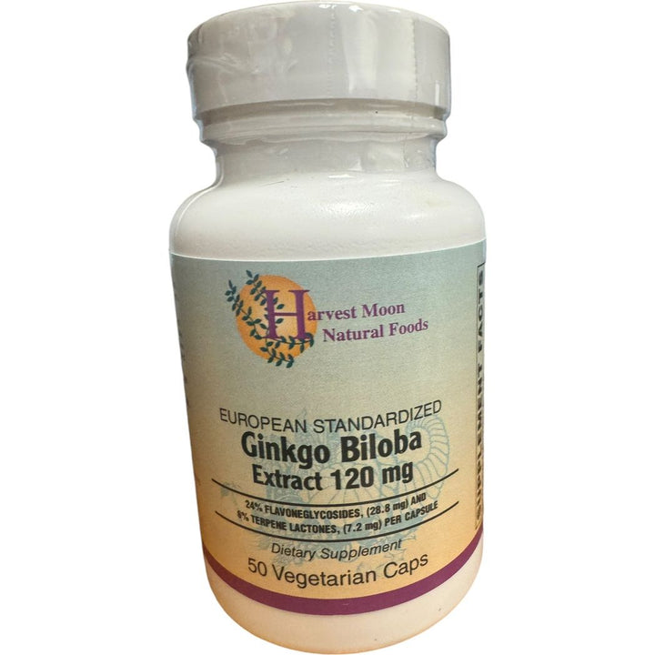 Extracto de Ginkgo Biloba de Harvest Moon 120 mg - 50 cápsulas