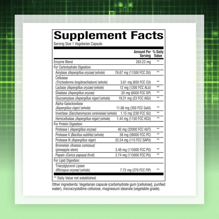 Fórmula vegetariana multienzimática de alta potencia de Natural Factors, 120 cápsulas