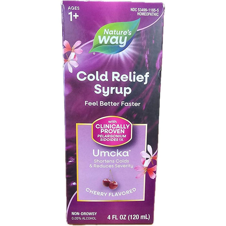 Umcka ColdCare Cherry Syrup 99% Alcohol Free 4 Fl Oz    Cold Care