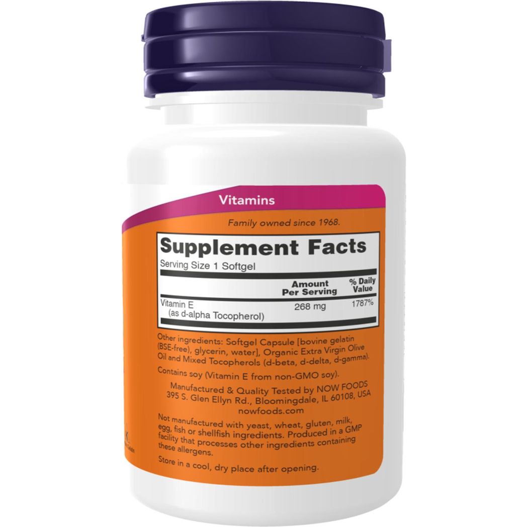 Now Foods Vitamin E 400 IU  100 Softgels  W/ Mixed Tocopherols