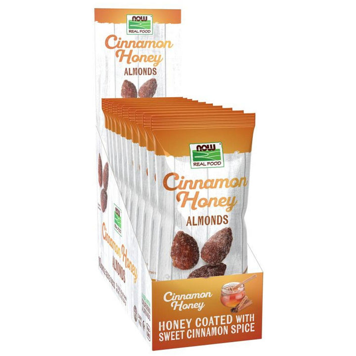 Snack de almendras, canela y miel de NOW Foods, paquete de 35 gramos