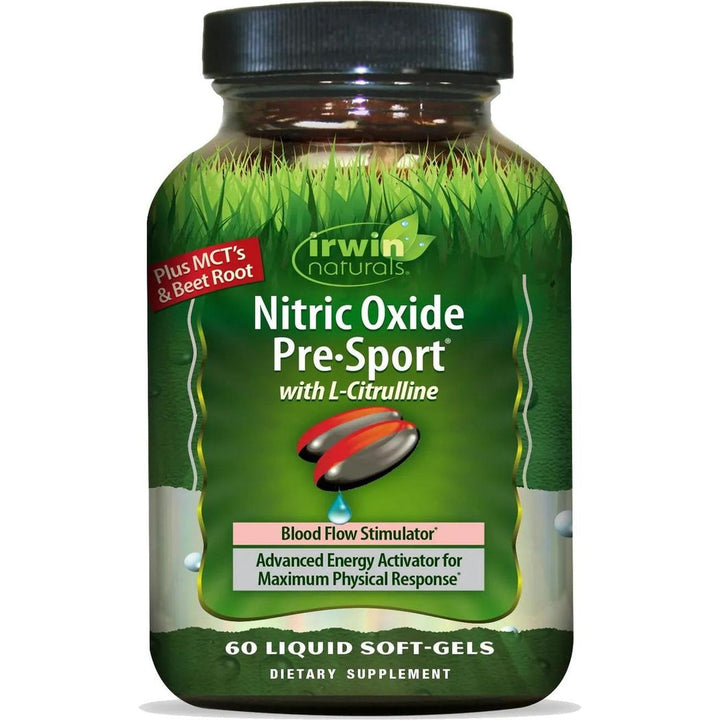 Óxido nítrico predeportivo de Irwin Naturals, 60 cápsulas blandas líquidas